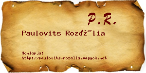 Paulovits Rozália névjegykártya